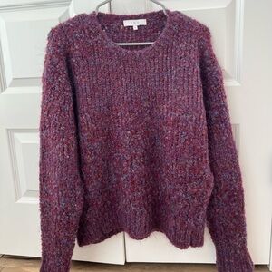 IRO Jelan Boucle Rib-Knit Slouchy Purple Sweater Size Small